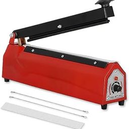 JD9 12 Inch Metal Premium Range Heavy Duty Heat Sealer Machine, Impulse Sealer for Plastic Bag, Packing Machine (Red)-image-35