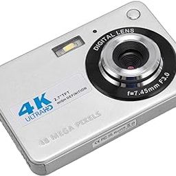 Digital Camera 4K 48MP HD 2.7 Inch Screen 8X Zoom Auto Focus Auto Beauty Anti-shake Travel Pocket Camera with Fill Light (Silver)-62