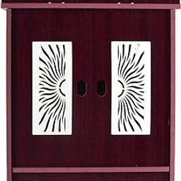 VIRADIYA Wooden Acrylic Door Temple for Home and Office | Pooja Mandir for Home and Office | Pooja Stand | Handmade Beautiful Temple (Maroon)-picture-19