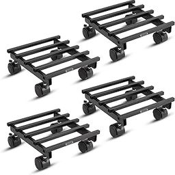 Urban Plant Heavy Duty Plant Stand with Wheels | Wheel Pot Trolley for Balcony, Indoor & Outdoor | Rust-Proof Metal Gamla Stand (Black)-image-34