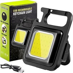 LED Mini COB Flashlight 500 High Lumens Bright Keychain Light| Portable USB Rechargeable Torch Light with 3 Lighting Modes Magnetic Base Folding Bracket for Workshop Walking Camping Emergency-12