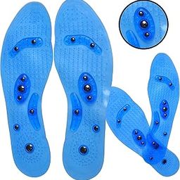 Trezop Acupuncture point soles slimming health insoles magnetic therapy massage insole (Female(Free Size), Blue (Pack of 1))-image-62