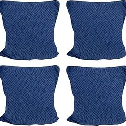 House of Quirk Polar Fleece Fabric Cushion Cover with Zipper Pack of 4 (Navy Blue, 45 x 45 cm)-image-50