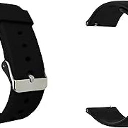 ACM Pack of 2 Watch Strap Silicone Belt 20mm compatible with Garmin Venu Sq 2 Smartwatch Casual Classic with Sports Band (Black)-image-89