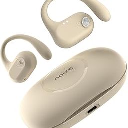 Noise Pure Pods Wireless Open Ear Earbuds with AirWave™ Technology,Up-to 80H Playtime,Quad Mic with ENC,16mm Neodymium Dynamic Driver,Detachable Pure Band,BTv5.3 (Zen Beige)-0