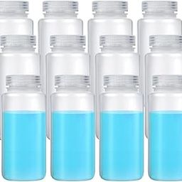 Spylx Plastic Sample Bottles 500ml Laboratory Grade Polypropylene Wide Mouth Reagent Bottles Clear Liquids Storage Bottles with Lids Leak Proof Containers for Lab Classroom (12)-6