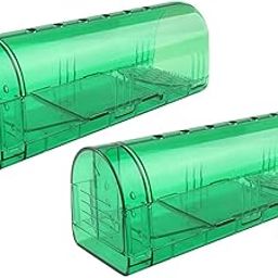 UJEAVETTE Plastic Mouse Trap Pest Hamsters Live Catcher Catch and Release Safe Green-6