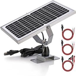 SUNER POWER 12V Waterproof Solar Battery Trickle Charger & Maintainer - 10 Watts Solar Panel Built-in Intelligent MPPT Solar Charge Controller + Adjustable Mount Bracket + SAE Connection Cable Kits-17
