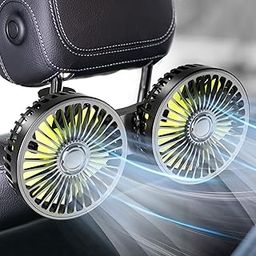Dealswin Car Fan for Backseat, Dual Head USB Car Seat Fans, 360° Rotatable Strong Wind Car for Baby Kits with Adjustable Clip for Vehicles SUV RV-image-66