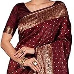Women's Silk Banarasi Jacquard Saree with Unstitched Blouse Piece-image-93
