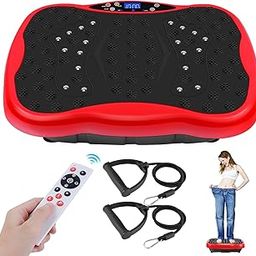CA Vibration Plate Exercise Machine, Health & Fitness Full Body Vibration Platform, Portable Vibration Plate for Weight Loss Home Fitness, Resistance Bands+Remote 9800Hz High Frequency Magnetic-image-24