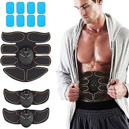 JoJoMooN EMS Muscle Stimulator Abdominal Toning Belt, ABS Training Waist Trimmer Belt Ab Trainer Fitness Equipment for Men Woman Abdomen/Arm/Leg Home Office Exercise Black-image-45