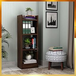 Wooden Street Fleming Engineered Wood Open Book Shelf with Cabinet Storage Perfect for Your Living Room, Office, Bedroom or Study, 1 Year Warranty (Walnut Finish)-23