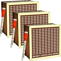 SWAGSTATION Money Saving Box for Kids and Adults | Wooden Money Bank with Lock | Big Size Piggy Bank 2 Lakh Target | 1 Lakh Saving Box with Numbers | Undiyal Hundi Piggy Bank (Money Box Pack of 3)-image-63