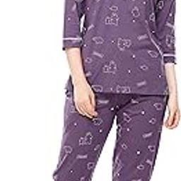Women's Cotton Flash Printed Night Suit set of Shirt & Pajama Set 5251-image-11