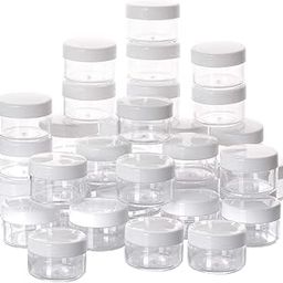 Hunky Dory 12pcs 15grams PS Acrylic Transparent with White Cap + LID Cosmetics Container for Creams,Lip Balm, Body Butter, Essential oil, Costemic, Makeup, Travel Use-44