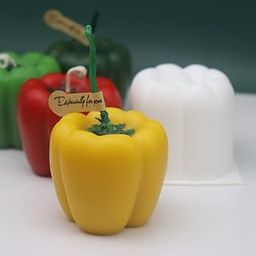 First Try Candle Molds | 3D Fruits Shape Fondant Silicone Wax Mould | Succulent Molds | Handmade Candles Making | Mould for Mousse Dessert Soap Cake DIY Decorating – 1 Cavity (Capsicum Shape 1 Mold)-image-56