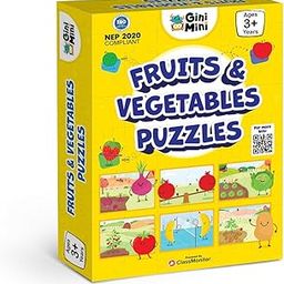 GiniMini Fruits & Vegetables Puzzle for Kids 2 3 4 5 Years | Educational 2 Piece Puzzle for Memory & Motor Skills | Return & Birthday Gifts for Boys & Girls-30