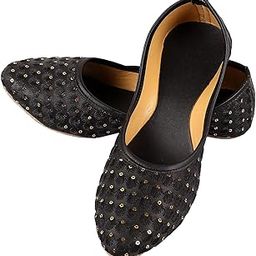 Indian Handicraft Synthetic WomenGirls Flat/Jutti Black Color-image-13