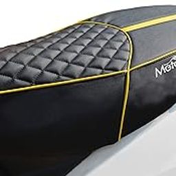 Mototrance Diamond PU Leather Scooty Seat Cover Compatible with Suzuki Access 125 (Black, Yellow)-image-115