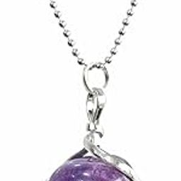 Healing Crystal Stone Pendants Natural Tumble Gemstone Wire Wrapp Pendant/Locket with Alloy Chain For Women and Girls Birthday Gift Couple-image-20