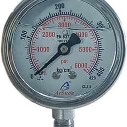 Hydraulic Pressure Gauge 0-280Kg/Cm2 (4000 PSI) 21/2" dial Glycerin Filled-18