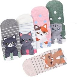Beautiful Ankle Length No Show Low Cut Trendy Cartoon Socks Cartoon Printed Free Size Socks for Girl's Multi-color_Pack Of 05(free Size)-picture-53