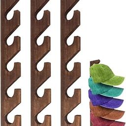SM CRAFTS 3 Pcs Wall Mounted Wooden Hat Rack for Baseball Caps, Storage Organizer Hanger, Vertical Holder Display for Closet Door Bedroom (Brown Wood)-image-17