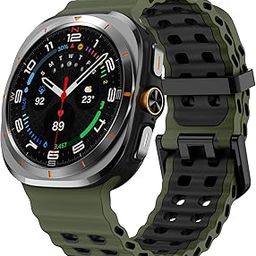 Quick Release Silicone Strap Compatible with Samsung Galaxy Watch Ultra, Double-colored Adjustable Soft Sport Straps for Galaxy Watch Ultra 47mm Wristband, Breathable, Waterproof-image-12