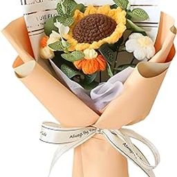AGMITRAKA Crochet Flower Bouquet, Handmade Artificial Sunflower Decor, Durable Home and Office Decoration, for Holidays and Special Occasions-image-89