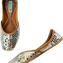 Snow White Mirror Jutti for Women | Soft Leather ethnic Juttis | Bite and Pinch Free Jutis | Ladies Juti | Casual Flat Stylish Mojari for wedding | Ethnic stylish Flats for Girls | mojris for women | Silver colour Jooti | Bridal Mojdi | traditional bellies-image-57