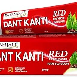 Patanjali Dant Kanti Red Toothpaste 800g (200x4) with Pan flavour, Helps in Reduction in Bad Breath, Cavity Free Smile, Freshness with Protection, Healthy Gums & Effective Dental Care-33