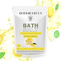 Bodhichitta Citrus Limetta Bath Salt for Body & Foot Spa, Calming, Relaxing, Muscle Pain Relief, Aromatherapy | Pure & Natural | Sea Salt, Lemon Essential Oil & Vitamin E, 1kg-image-93