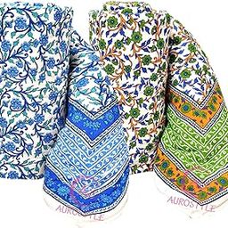 AUROSTYLE Pure Cotton 400 TC Traditional Rajasthani Printed Light Weight Jaipuri Single Bed Quilt/Razai/Rajai (Design 1, Single Bed - Set of 2 Combo Set)-image-14