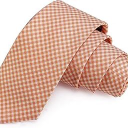 Superb Orange & White Colored Microfiber Necktie for Men-picture-33
