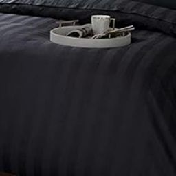 SATEEN BEDDING STORE 100% Egyptian Cotton, 600 Threads Counts-1 Piece Zipper Closure Duvet Cover/Rajai Cover/Blanket Cover Silky & Breatheable-Black Stripe, King Size.-image-93