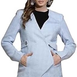 Tweed Regular Fit Collar Neck Full Sleeves Coat For Women-image-36