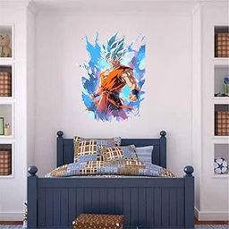 Artistic Decals" Stickers Japanese Comics Dragon Ball Z Goku Saiyan Mural Wall Art Decal Kids Room Anime " Multi Color Vinly Wall Stickers Pack of 1, Size 41X59-image-23