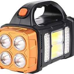 ECOSKY Solar Torch Light, Portable Handy Flashlight with USB Charging,Twin Bulb Led & Cob for Farmer, Hunting, Camping, Outdoor & Everyday Task (Abs,1500 Mah, 1000 Lumen)-image-67