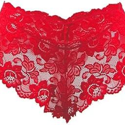 Women's Floral Lace Panty Boyshort Panty, Scalloped Trim Regular Fit (S,M,L)-image-0