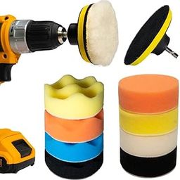 RHYDON Car Foam Drill 3-Inch Buffing and Polishing Pads Kit, Compound Automotive Polisher Car Wash Cleaning Tools, Sealing Glaze, Foam Pads of Drill Polisher Attachment-picture-17