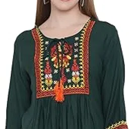 indietoga Women's Viscose Rayon Embroidery Casual Tops (Small to Plus Sizes 7XL)-picture-8