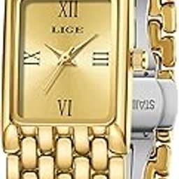 Gold Watches for Women Luxury Ladies Quartz Wrist Watches with Stainless Steel Bracelet,Waterproof.Womens Casual Fashion Small Gold Watch Bracelet-image-22
