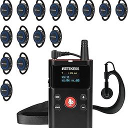 Retekess TT126 Tour Guide Syetem with TT126R Ear Receiver, Digital Technology, Two-Way Tour Guide Headsets for Factory, Church (1 Transmitter and 15 Ear Receivers)-image-72