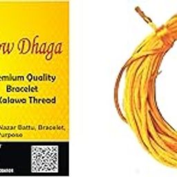 Gellon Yellow Kalawa, Moli, Mauli, Kalava, Sacred Thread Shudh Dhaga Yellow Color Malai Dori, Raksha Sutra for Kids Men, Women, Dora for Nazar Battu Bracelet Pack of (10 Meter) (10 Meter)-image-5