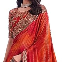 Women's Chiffon Embellished Saree With Unstitched Blouse Piece(SILVER29001_TFH_Parent)-picture-16