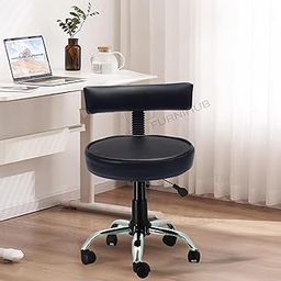 NEWTURN® Ketto Chrome Metal Stand Rolling Compact Chair Lift Swivel Stools with Fixed Rest for Home Office Beauty Salons Shops Bar Kids Study Chairs (Black) with 1 Years Warranty (Black)-picture-10