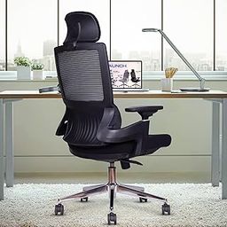 MRC Comfy Ergonomic Office Chair Mesh High Back Home Computer Chair with Lumbar Support, 3D Armrests, Multi-TiltLock Mechanism, Chrome Base - Black-image-67