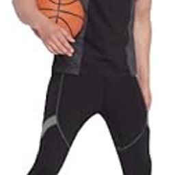 Men Black Solid Rapid Dry Activewear Tights-image-48