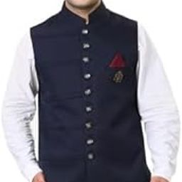 Men Linen-Blended Nehru Jacket | Modi Ethnic Waistcoat | Formal Casual Waistcoat-picture-29